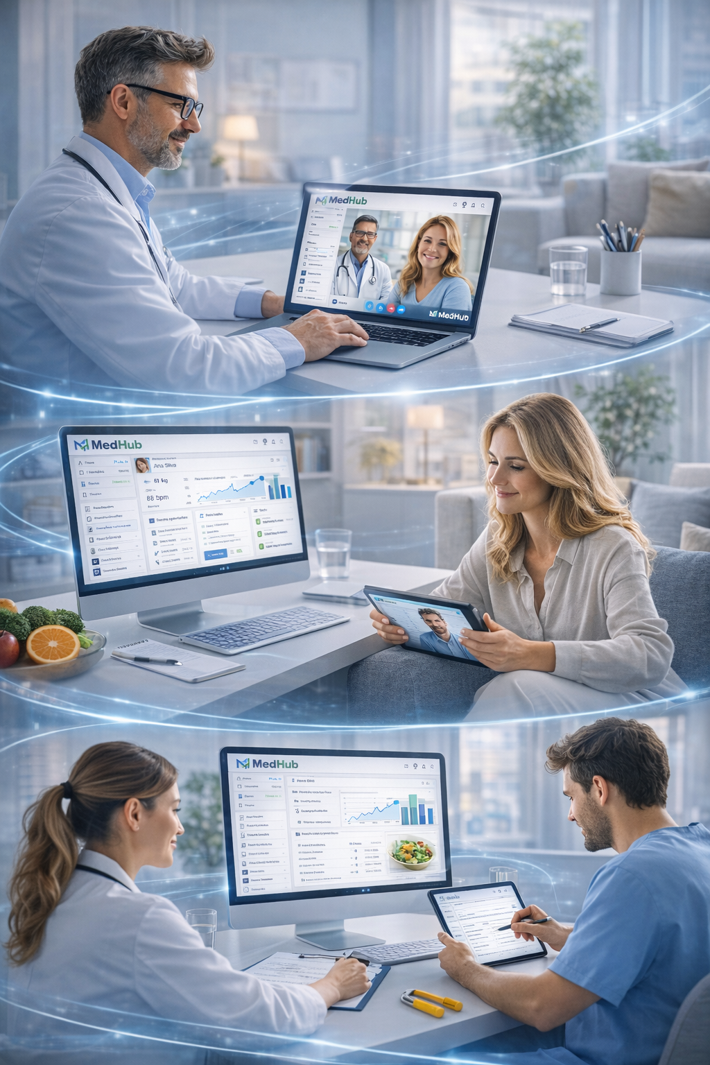 Profissional em teleconsulta